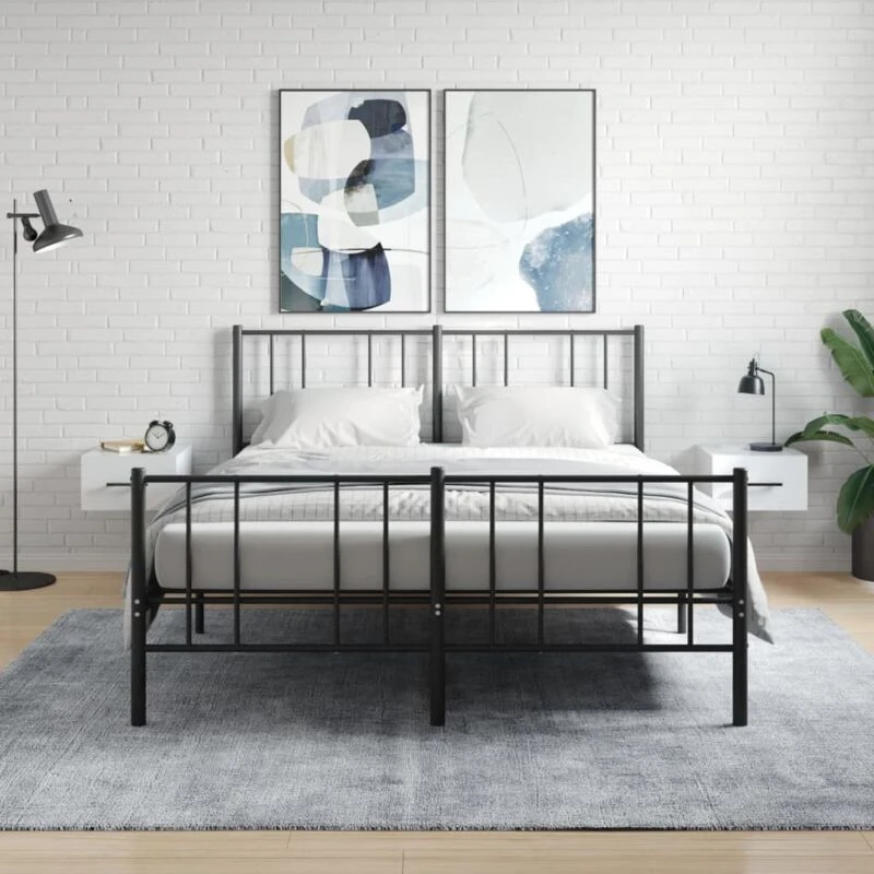 Image of VIDAXL Wall-mounted Bedside Cabinets 2 pcs High Gloss White 35x35x20cm Vidaxl 8720845946982