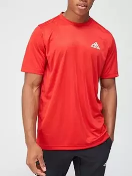 Image of adidas D2M T-Shirt - Red, Size L, Men