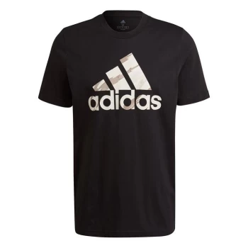 image of adidas Essentials Single Jersey Camo Print T-Shirt Mens - Black