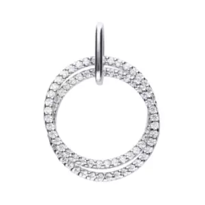 image of Sterling Silver Interlinked Circles Zirconia Pendant