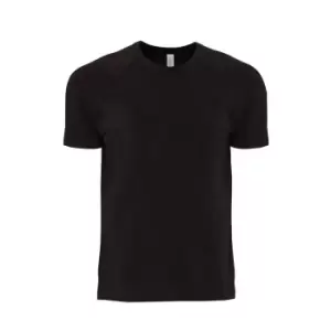 Image of Next Level Adults Unisex Contrast Cotton Raglan T-Shirt (L) (Black)