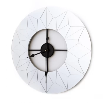 image of HOMETIME Glass Wall Clock with Geometric Design - 60.5cm