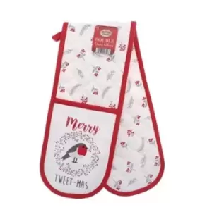 image of Christmas Country Club Novelty Design Double Oven Glove - Merry Tweet-mas Robin TJ Hughes