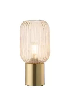 image of 'Amber' Fluted Glass Table Lamp