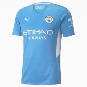 Image of PUMA Man City Home Authentic Mens Jersey, Light Blue/White, size 2X Large, Clothing