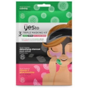 image of yes to Triple Masking Kit - Calm, Detox and Boost