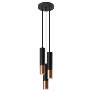 image of Sollux Pendant Lamp Loopez 3P Black/Copper