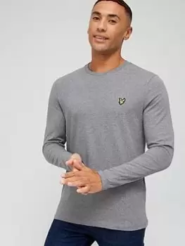 Image of Lyle & Scott Mens Plain Long Sleeve T-Shirt - Mid Grey Marl - L