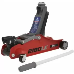 image of Sealey 2180LE 180 Handle Trolley Jack 2tonne Low Profile Short Chassis - Red