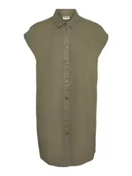 Image of NOISY MAY Sleeveless Shirt Dress Women Green
