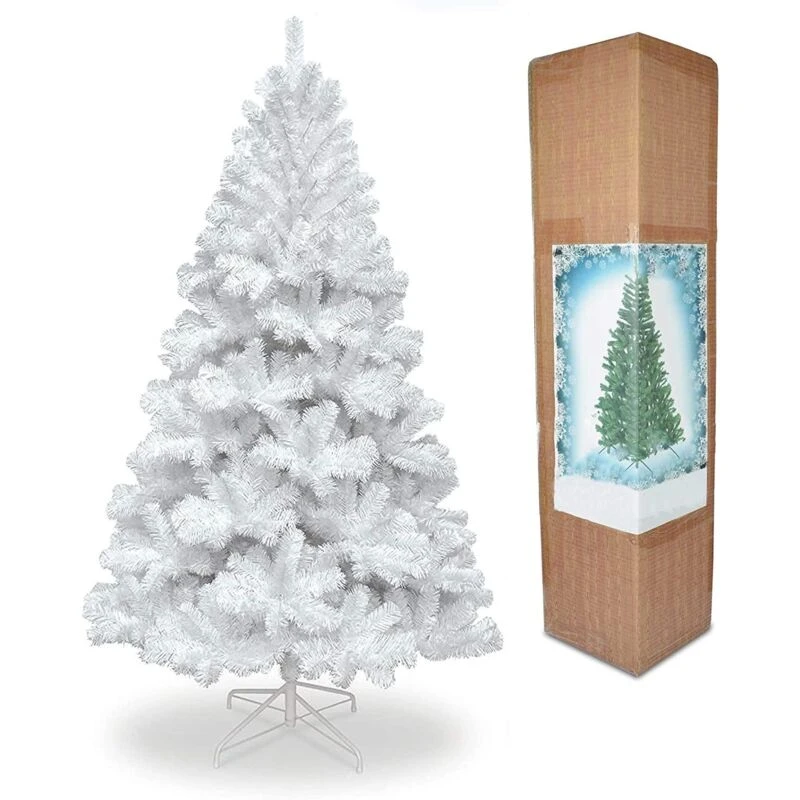 Image of Shatchi 12FT Black Artificial Tree Imperial 230 Tips Artificial Tree with Metal Stand White White