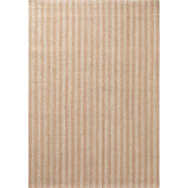 Image of The Rugs Amber Jute Rug And Runner Hand Woven Natural Fibre Striped 10mm Pile In Cream
