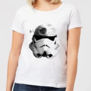 Image of Star Wars Command Stromtrooper Death Star Womens T-Shirt - White - 3XL