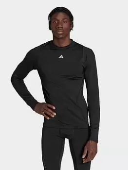 image of adidas Techfit Cr Long Sleeve T Shirt - Black, Size L, Men