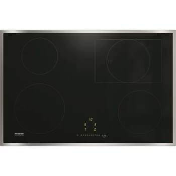 image of Miele 77cm Touch Control Four Zone Induction Hob with Extendible Zone & Stainless Steel Frame