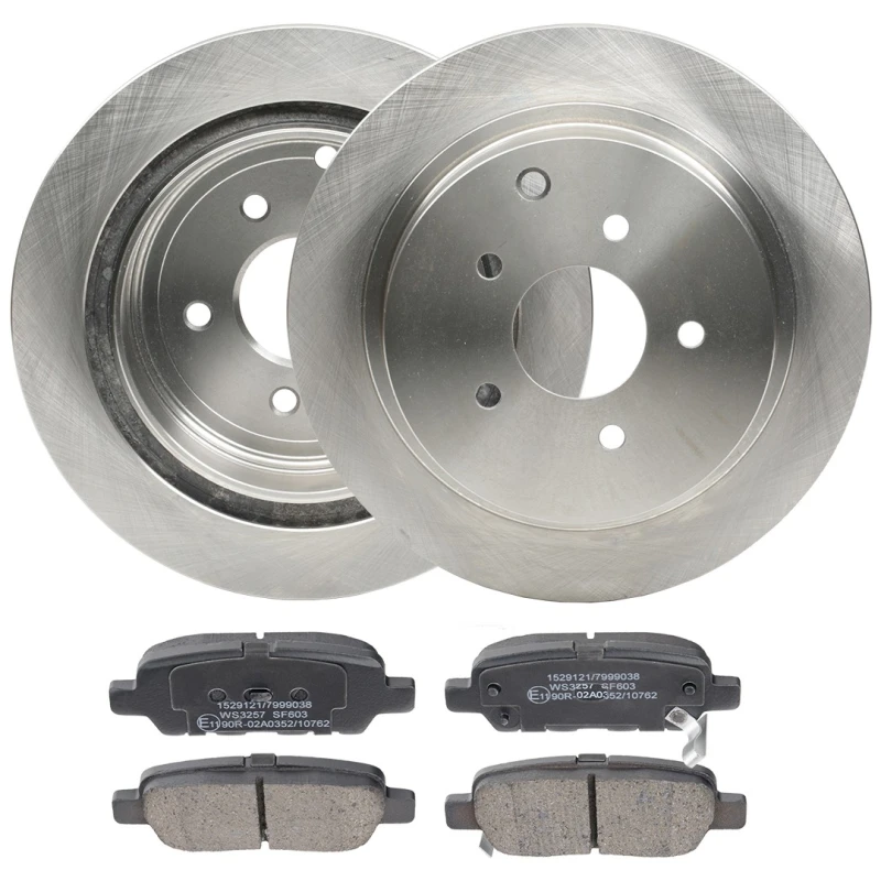 Image of RIDEX 3405B1814 Brake disc and pads set Rear Axle, Brake Disc Type: internally vented, incl. wear warning contact Brake Set,disc brakes (3405)
