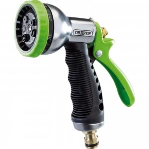 Image of Draper 7 Pattern Aluminium Garden Watering Spray Gun