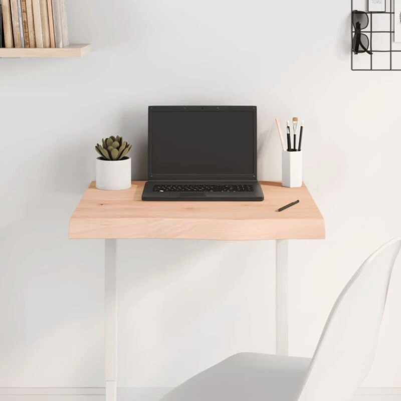 Image of Vidaxl Table Top 60X50X(2-6) Cm Untreated Solid Wood Oak, Brown 3156286