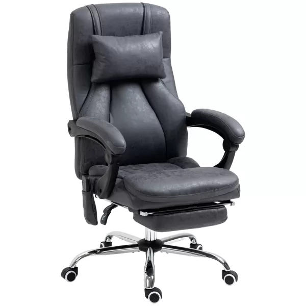 Image of Vinsetto High Back Vibration Massage Office Chair with Headrest, Reclining Computer Chair with Footrest, Swivel Wheels, Remote
