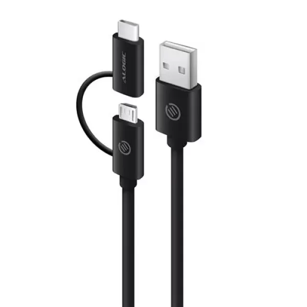 image of ALOGIC Sync & Charge USB-C & Micro USB Combo Cable, 1 m