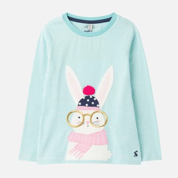 Image of Joules Girls Ava Rabbit Long Sleeved T-Shirt - Multi - 4 Years