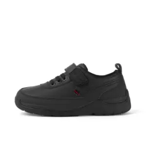 Image of Kickers Junior Stomper Lo Leather Shoes - Black - 1