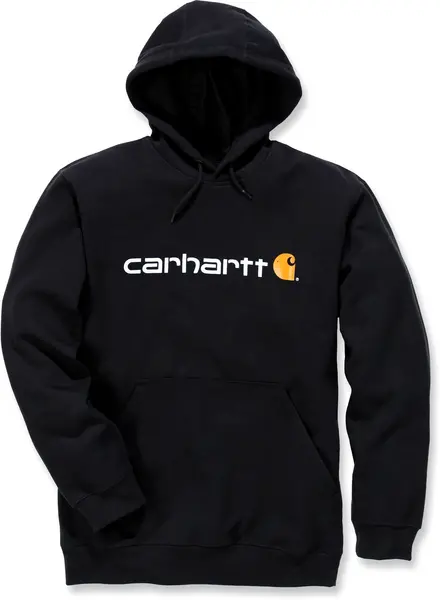 Image of Carhartt Signature Logo Midweight Hoodie, black, Size XL