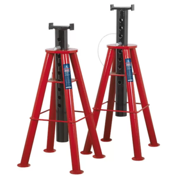 image of Sealey AS10H Axle Stands (Pair) 10tonne Capacity per Stand High Level