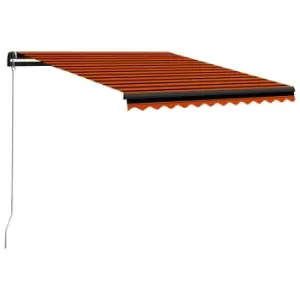 Image of Vidaxl Manual Retractable Awning 350X250 Cm Orange And Brown