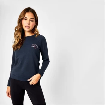 Image of Jack Wills Colby Lightweight Logo Sweatshirt - Navy EMB