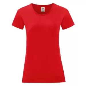 Image of Fruit Of The Loom Womens/Ladies Iconic T-Shirt (M) (Red)