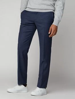 Image of Ben Sherman Micro Check Mod Trouser - Blue, Size 34, Men