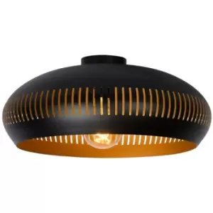 Image of Lucide RAYCO - Flush Ceiling Light - Ø45cm - 1xE27 - Black