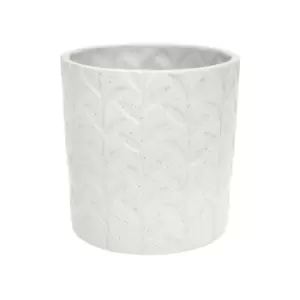 Image of Ivyline Fairford Ivory Speckle Leaf Planter H25cm D24cm