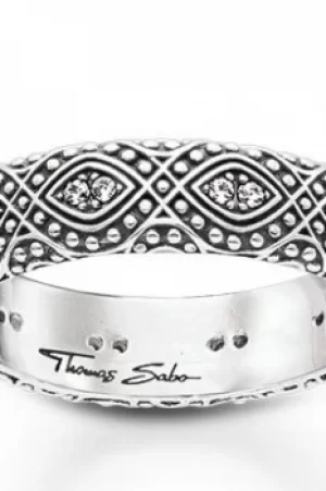 Ladies Thomas Sabo Sterling Silver Size Q.5-R Ethno Ornamentation Ring TR2092-643-14-58