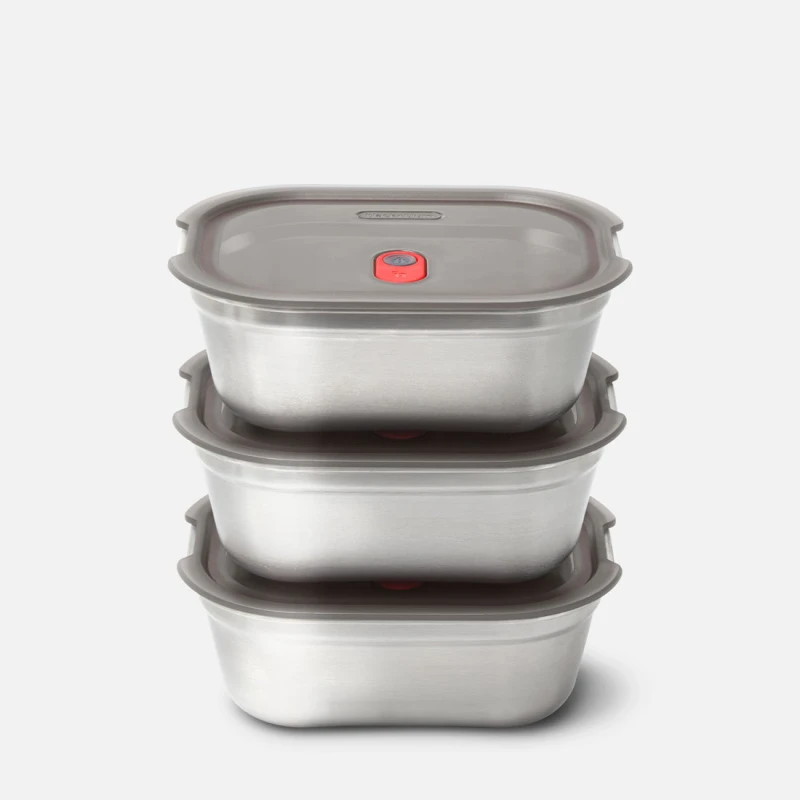 Image of Black + Blum Black+Blum Microwavable Steel Multifunction Meal Prep Box Set Medium