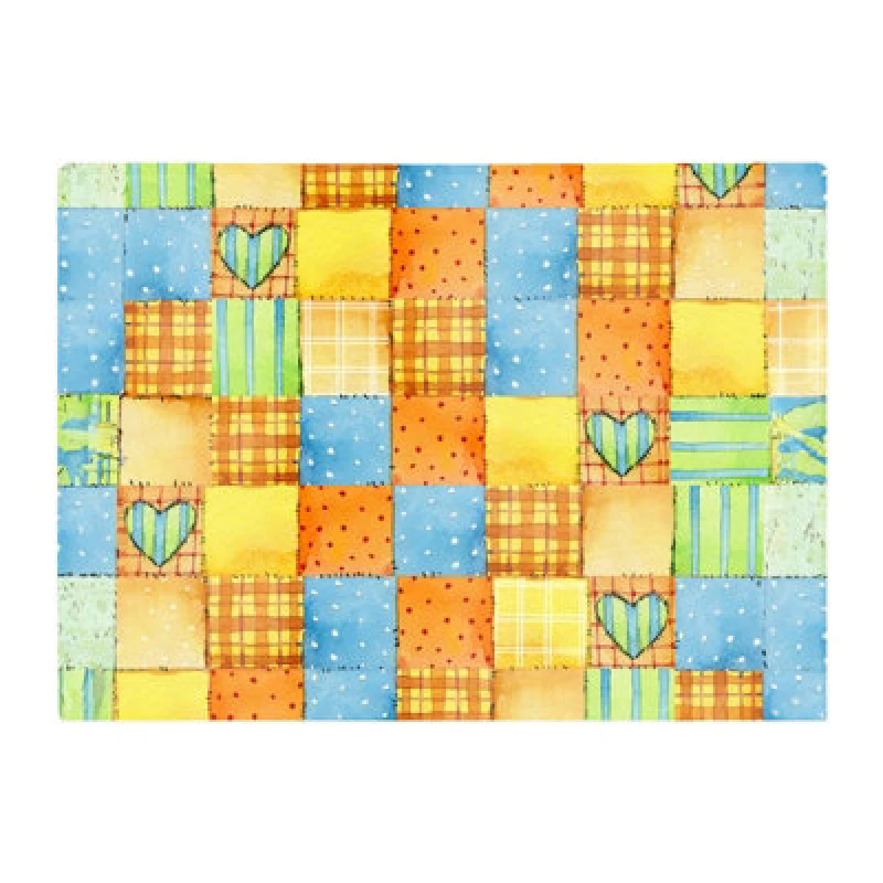 Image of Warren Reed Designer Baby Watercolour Blanket Pattern Glass Chopping Board