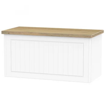 image of Robert Dyas Wilcox Ready Assembled Blanket Box - Porcelain Ash