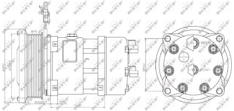 Image of NRF 32884 AC Compressor PAG 100, with PAG compressor oil Compressor,air conditioning (447)