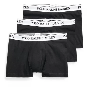 image of Polo Ralph Lauren 3 Pack Logo Trunks - Black/White