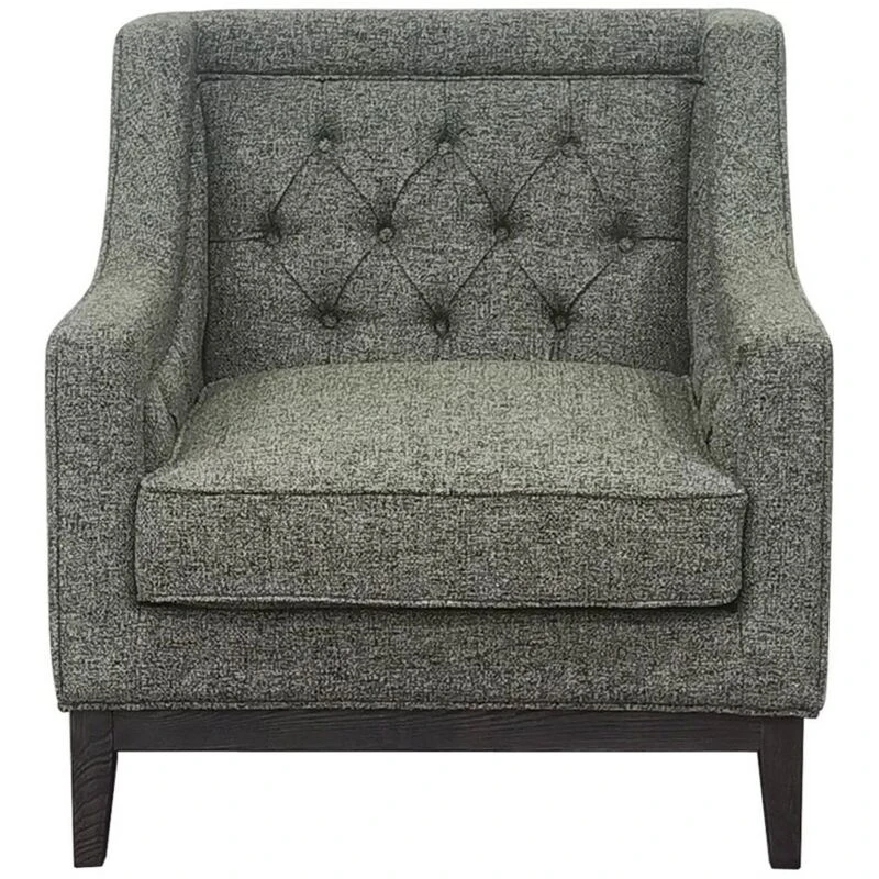 Image of Buttercup Farm Theodore Buttoned Armchair - Wood/foam/poly/metal - L86 X W81 X H86cm - Forest Green