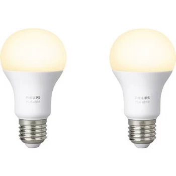 image of Philips Hue White Wireless Bulb E27 Twin Pack