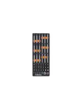 Image of Beta Tools M86 46pc 10mm Hex Dr Bit & Accessory Set in Soft Tray for Roller Cabs