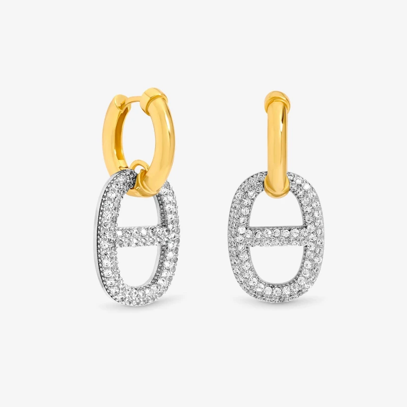 Image of Jon Richard 18K Gold Plated Crystal Link Drop Earrings Drop Earrings One Size Gold 73395610000