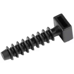 Image of HellermannTyton LOK01B-PA6HIR-BK (100) Cable mount Screw fixing 151-80500 Black 100 pc(s)