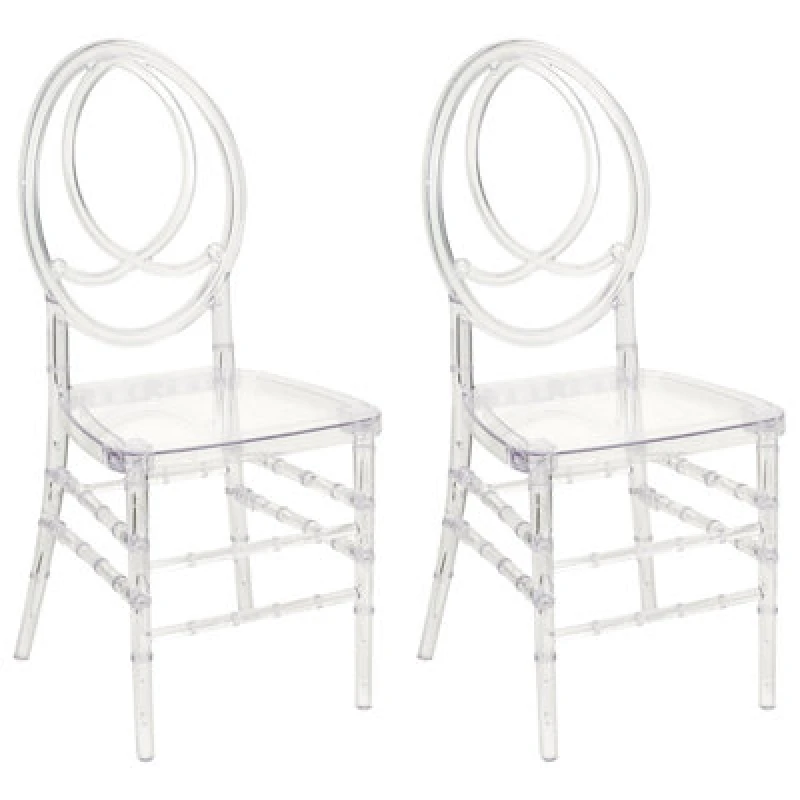 Image of Beliani Set Of 2 Dining Chairs Midway Transparent