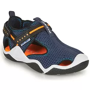 Image of Geox JR WADER boys's Childrens Sandals in Blue. Sizes available:11 kid,11.5 kid,13 kid,1.5 kid,2.5