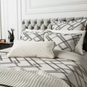 Image of Bedeck of Belfast Emani Kingsize Duvet Cover, Chalk/Charcoal
