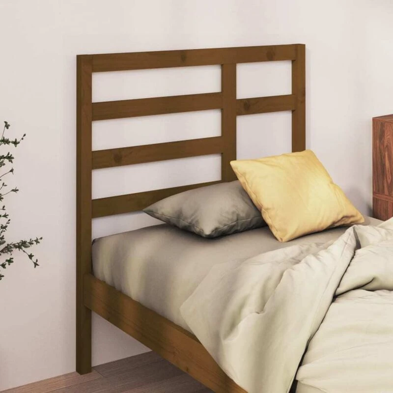 Image of Vidaxl Bed Headboard Honey Brown 81X4X104cm Solid Wood Pine, Brown 818118