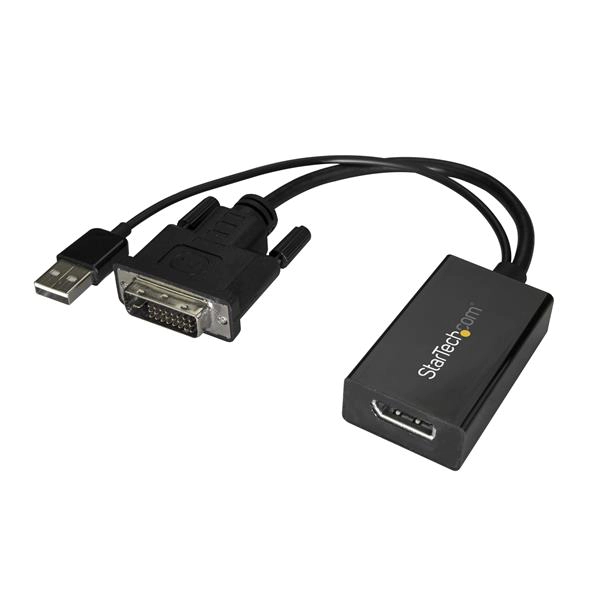 Image of StarTech DVI To DisplayPort Adapter With USB Power Full HD Black